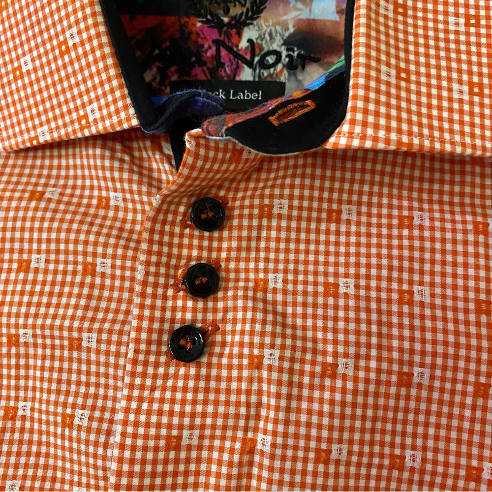 NEW Au Noir Black Label Men's Button Down Shirt Size 3
Medium Orange Plaid - Picture 2 of 12